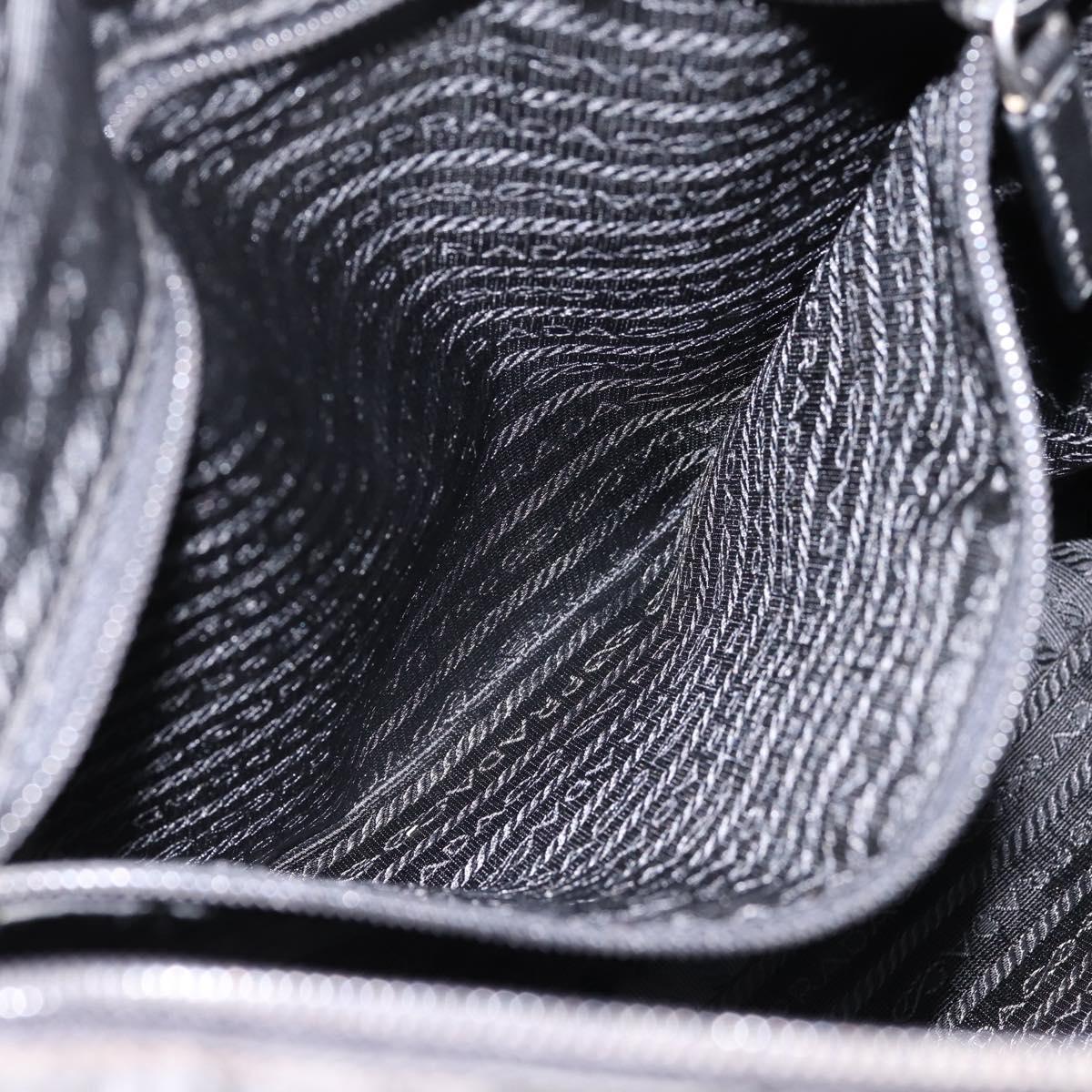 PRADA Shoulder Bag Nylon Black Silver Auth mr935
