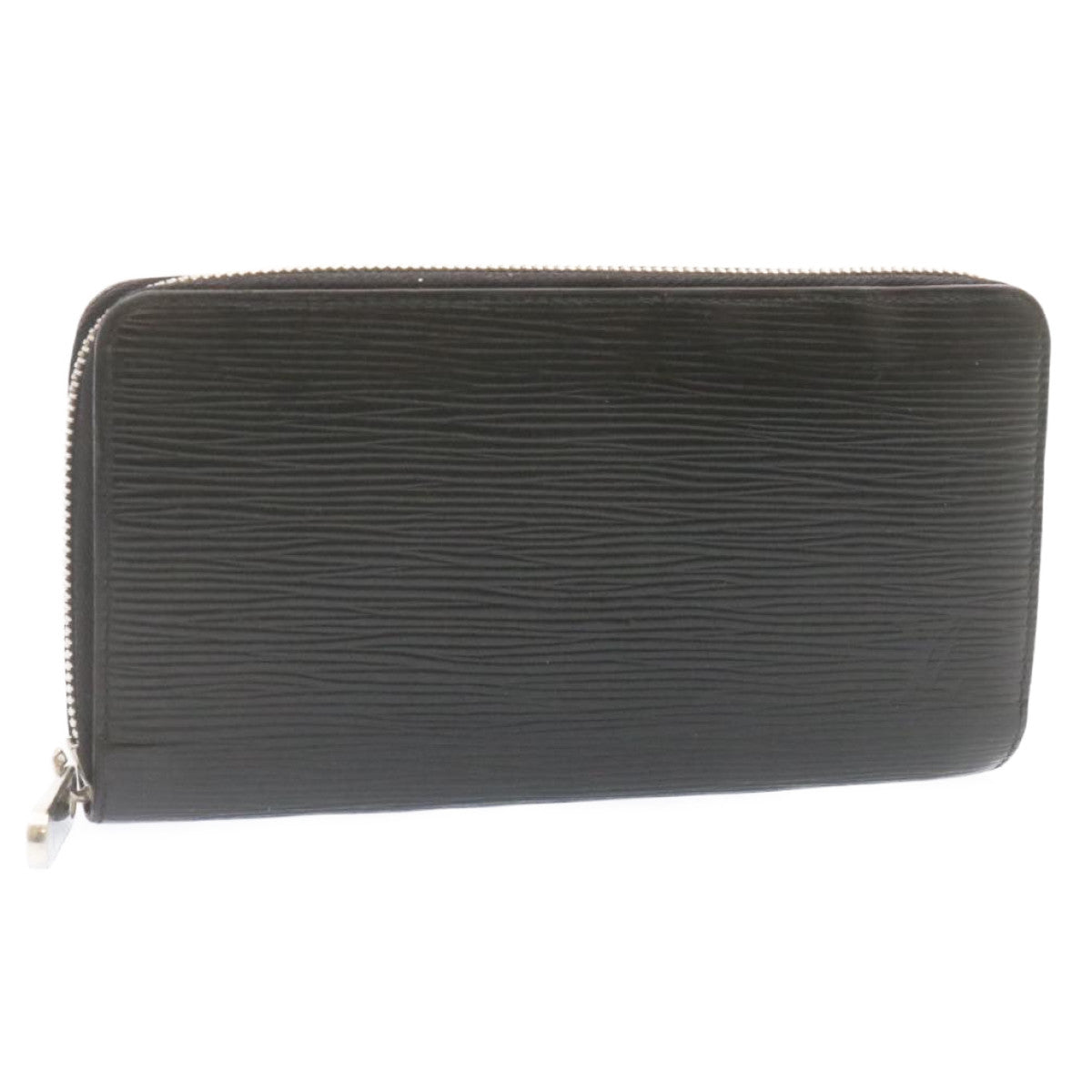 LOUIS VUITTON Epi Zippy Wallet Long Wallet Black Silver M68157 LV Auth ms045