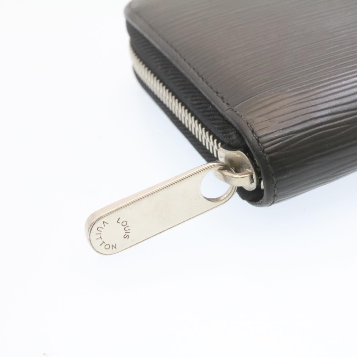 LOUIS VUITTON Epi Zippy Wallet Long Wallet Black Silver M68157 LV Auth ms045