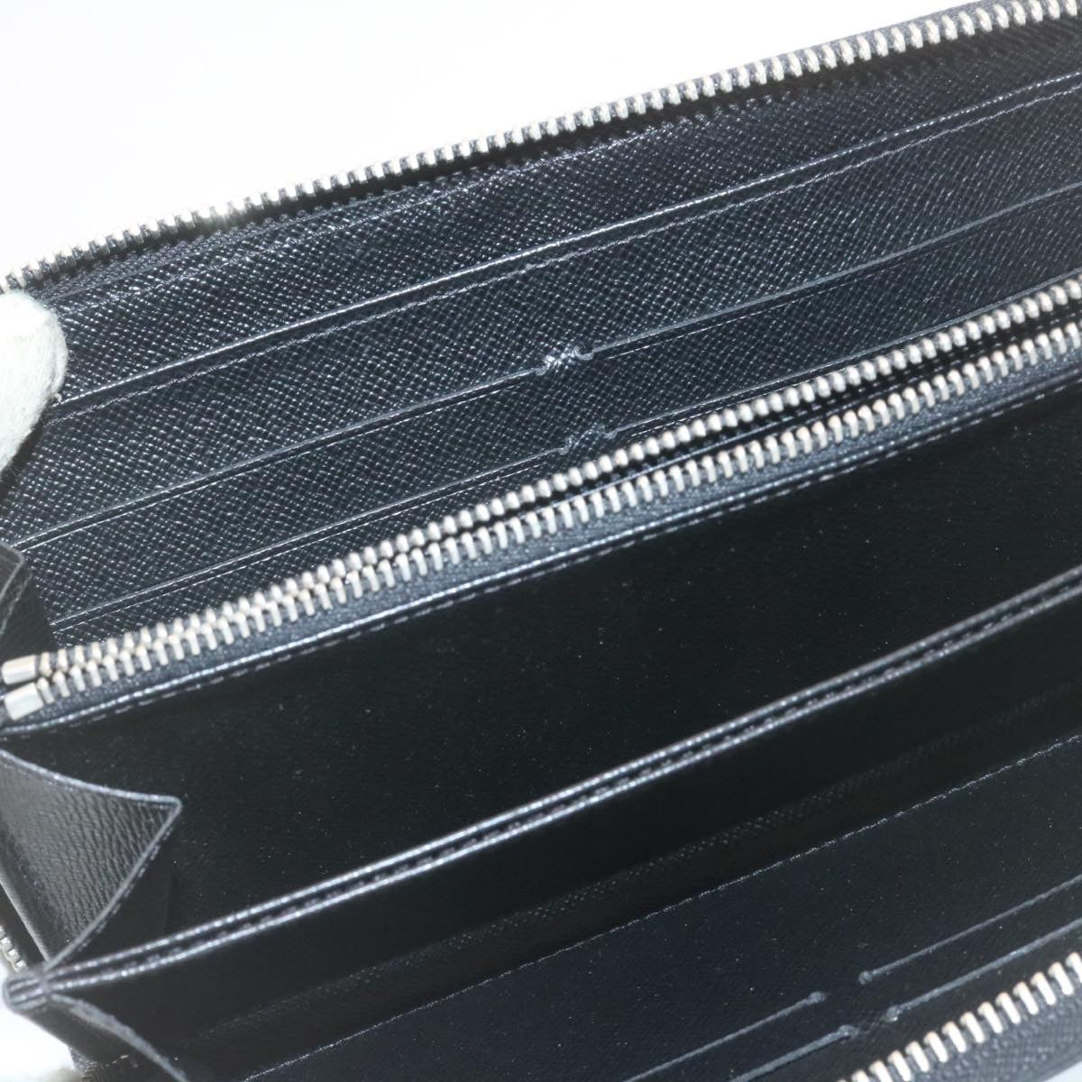 LOUIS VUITTON Epi Zippy Wallet Long Wallet Black Silver M68157 LV Auth ms045