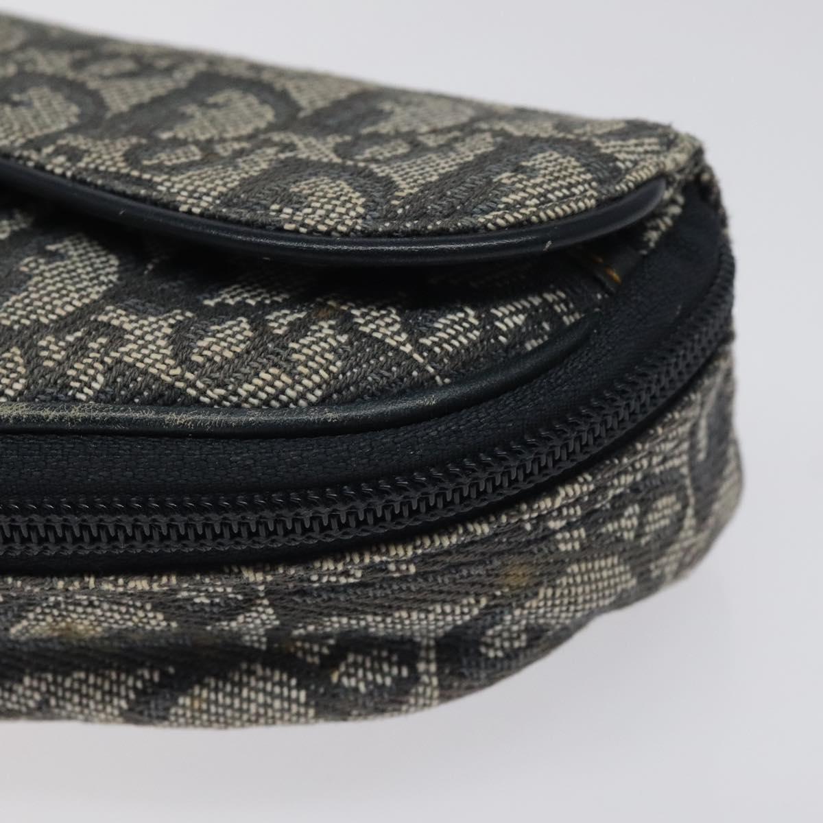 Christian Dior Trotter Canvas Saddle Pouch Navy Auth MX016
