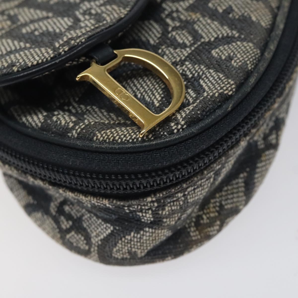 Christian Dior Trotter Canvas Saddle Pouch Navy Auth MX016
