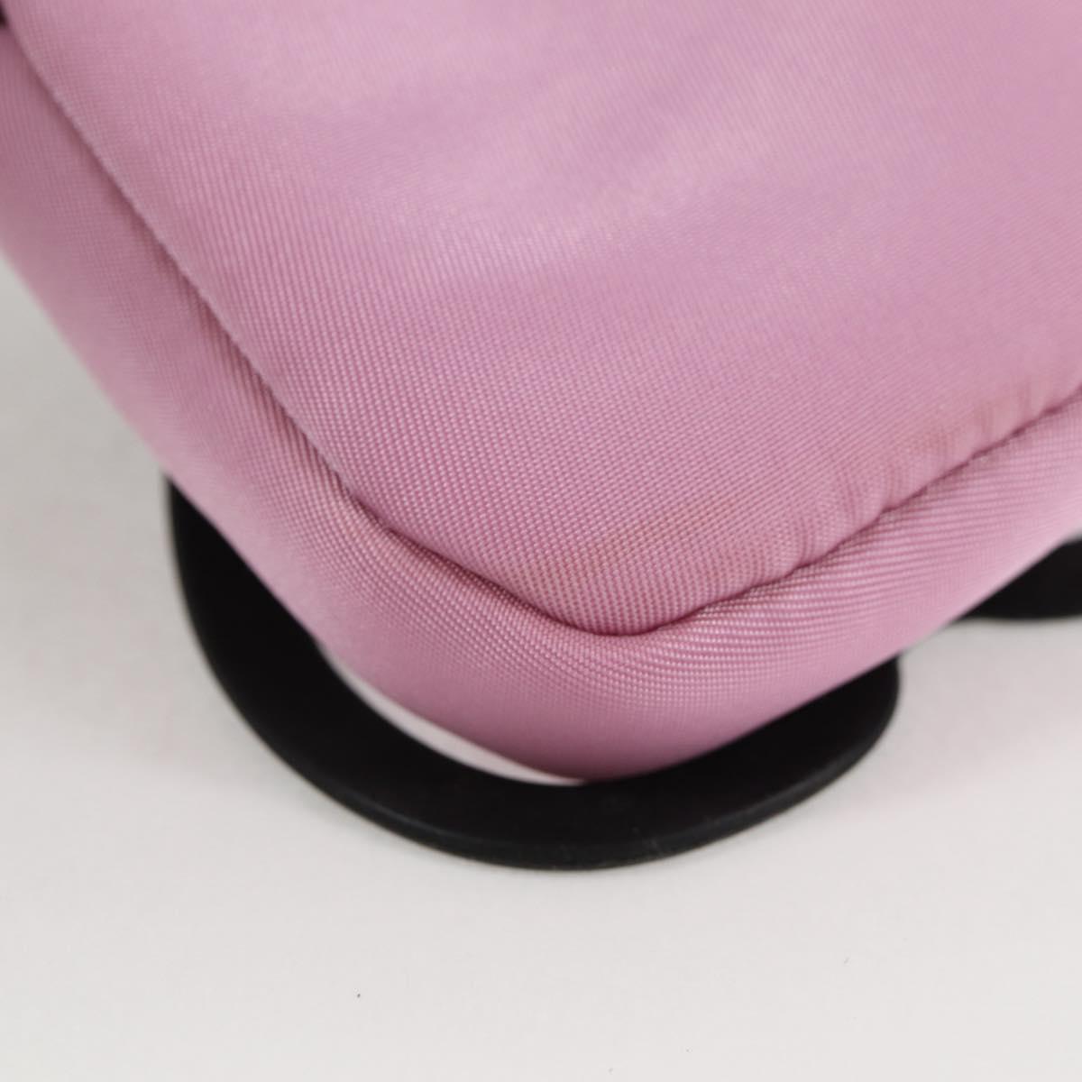 PRADA Smartphone Pouch Shoulder Bag Nylon Pink Silver Auth MX024M