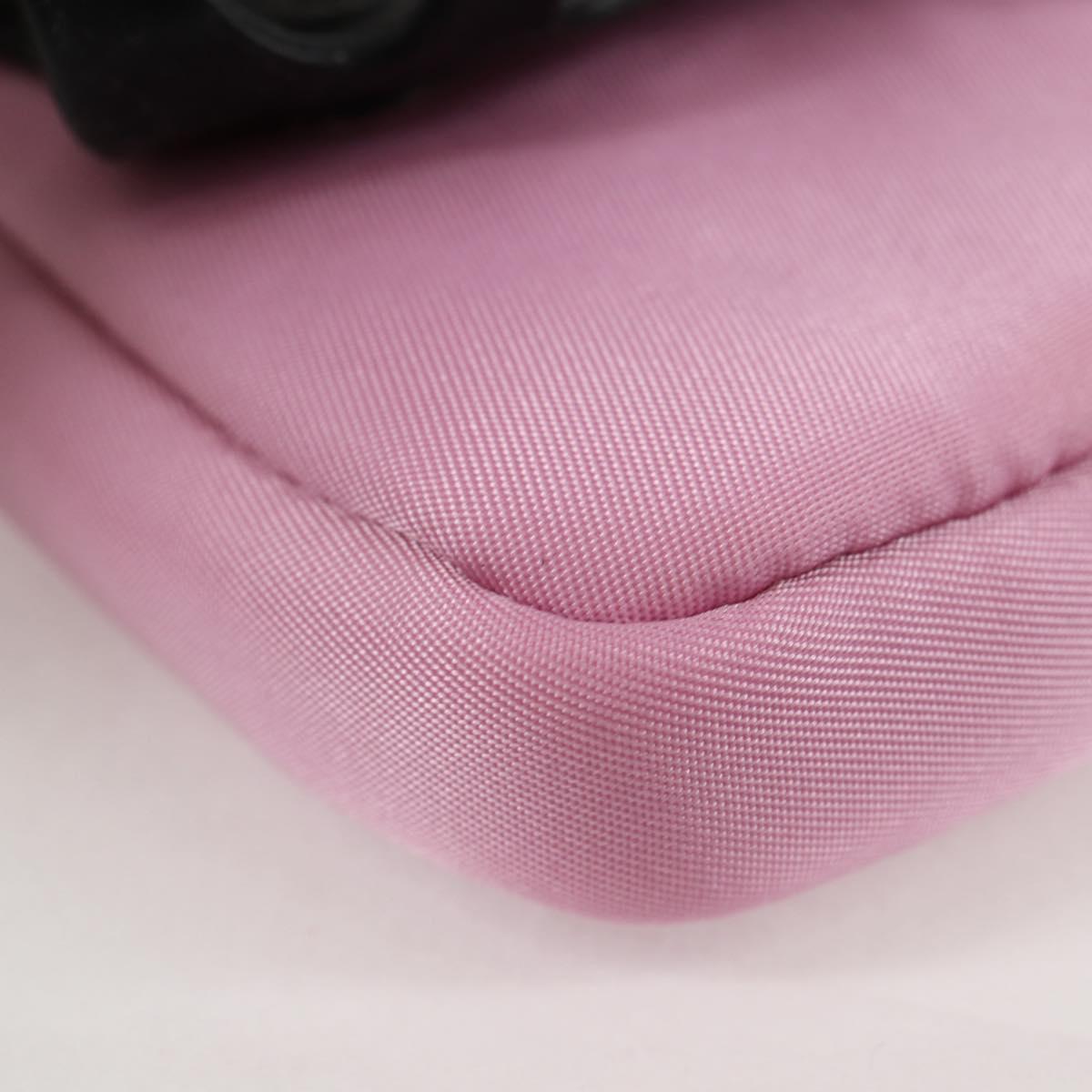 PRADA Smartphone Pouch Shoulder Bag Nylon Pink Silver Auth MX024M