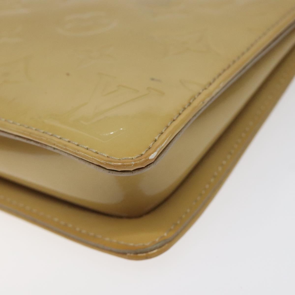 LOUIS VUITTON Monogram Vernis Lexington Accessory Pouch Beige M91010 Auth MX028