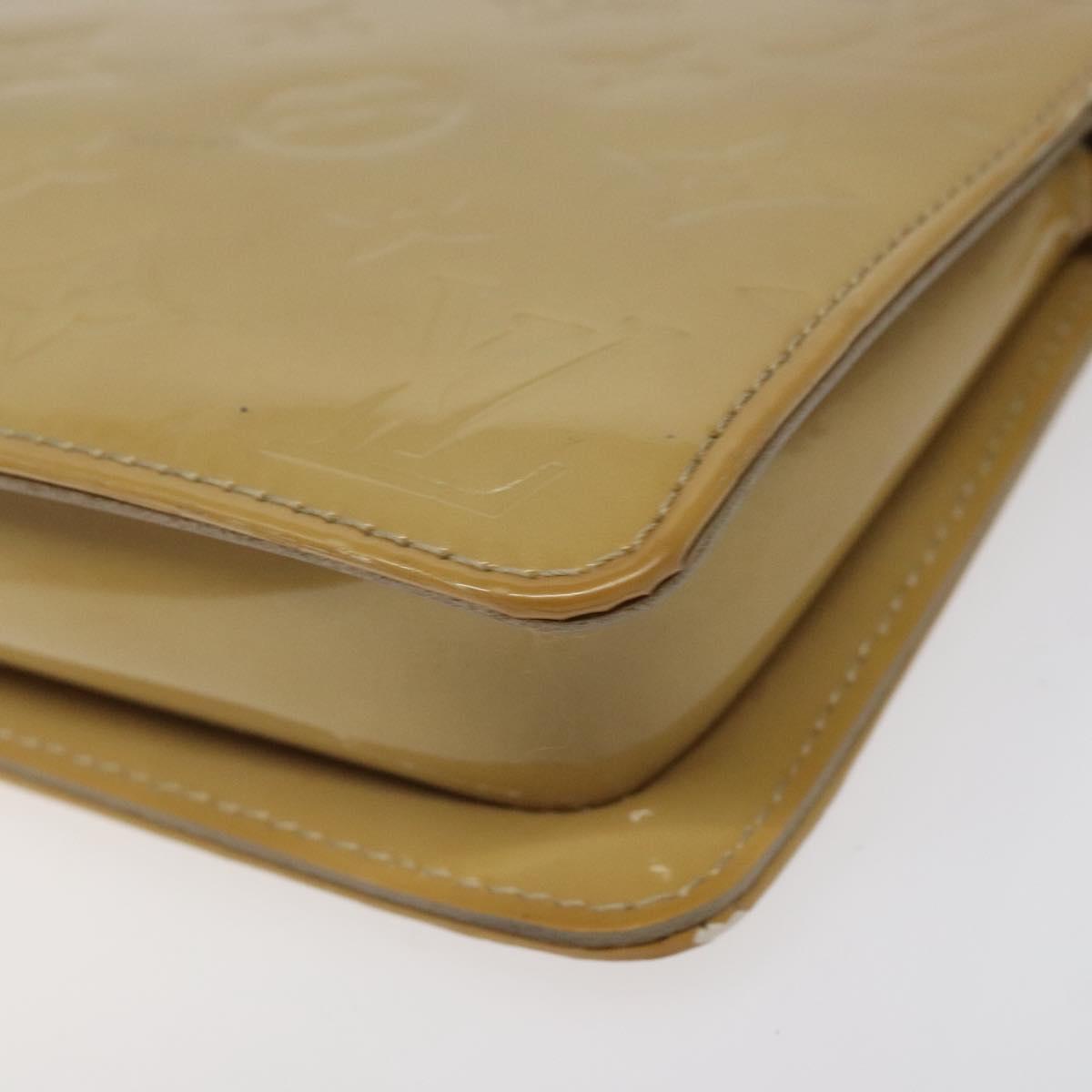 LOUIS VUITTON Monogram Vernis Lexington Accessory Pouch Beige M91010 Auth MX028