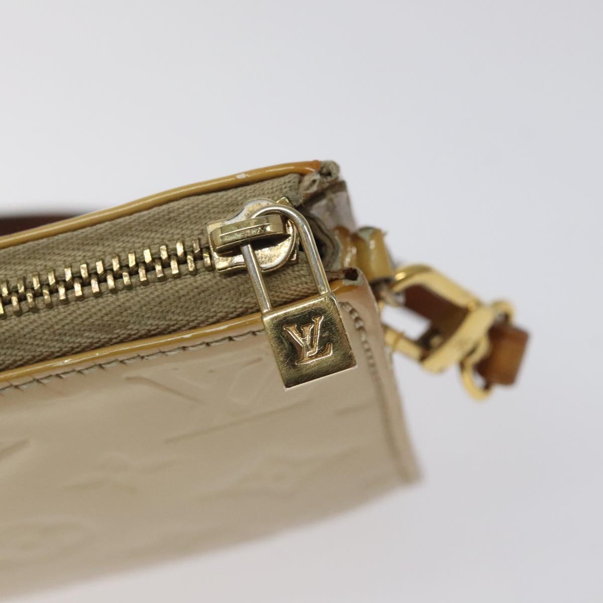 LOUIS VUITTON Monogram Vernis Lexington Accessory Pouch Beige M91010 Auth MX028