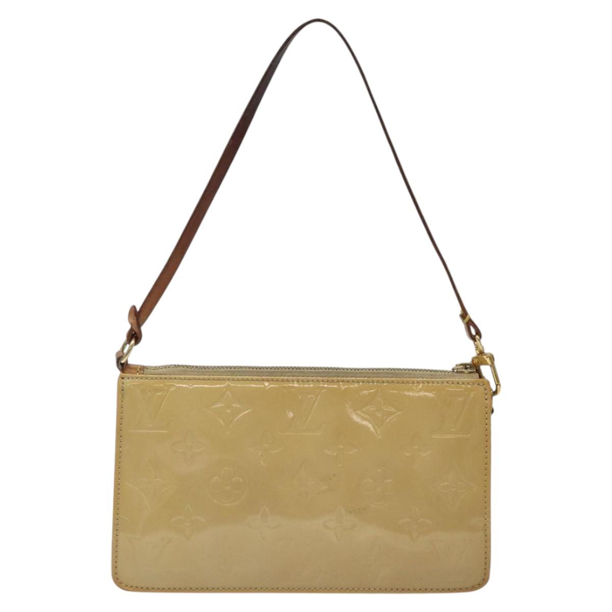 LOUIS VUITTON Monogram Vernis Lexington Accessory Pouch Beige M91010 Auth MX028