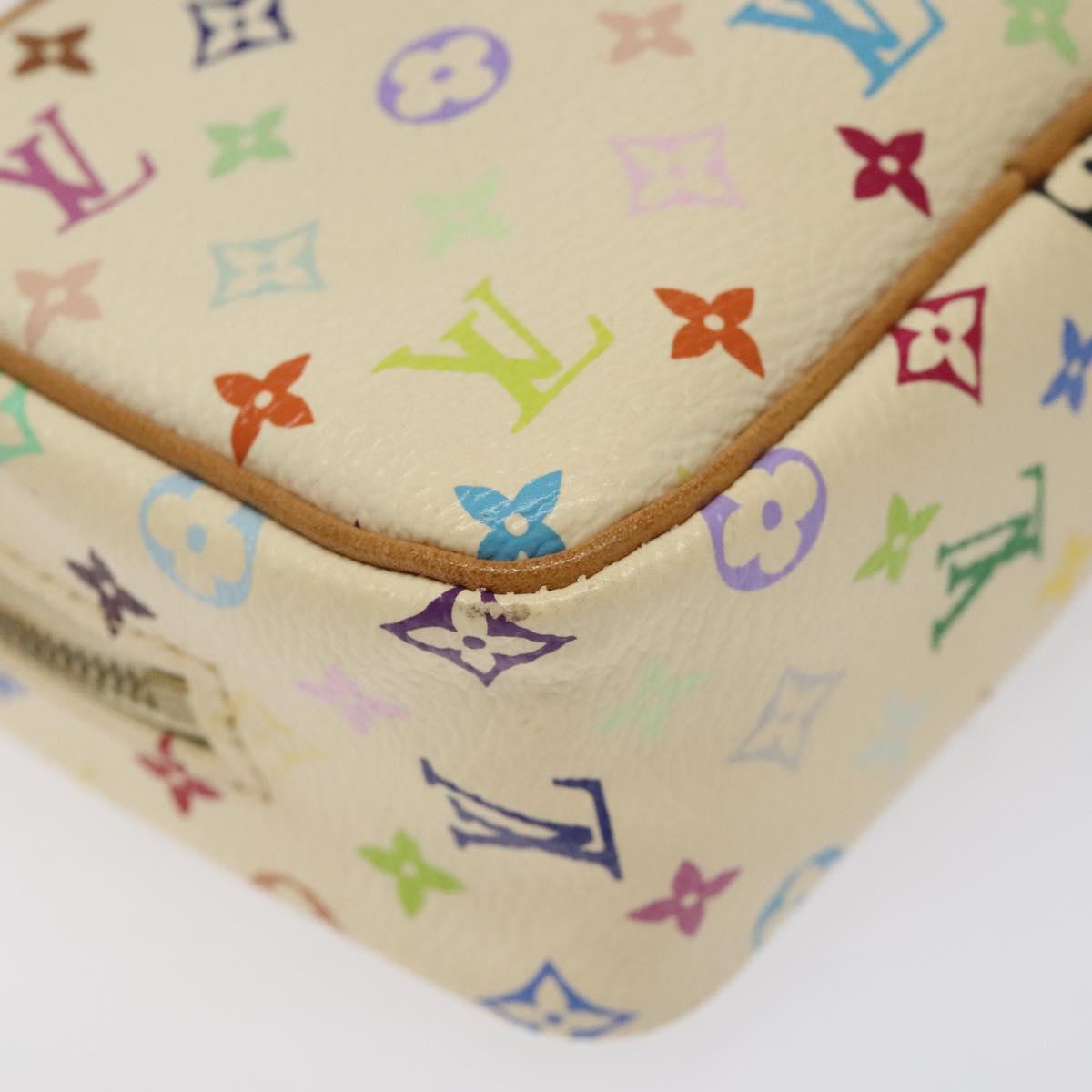 LOUIS VUITTON Monogram Multicolor Trousse Wapity Pouch White M58033 Auth MX041V