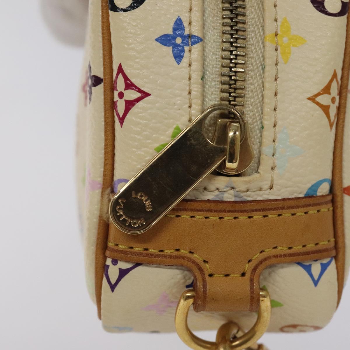 LOUIS VUITTON Monogram Multicolor Trousse Wapity Pouch White M58033 Auth MX041V