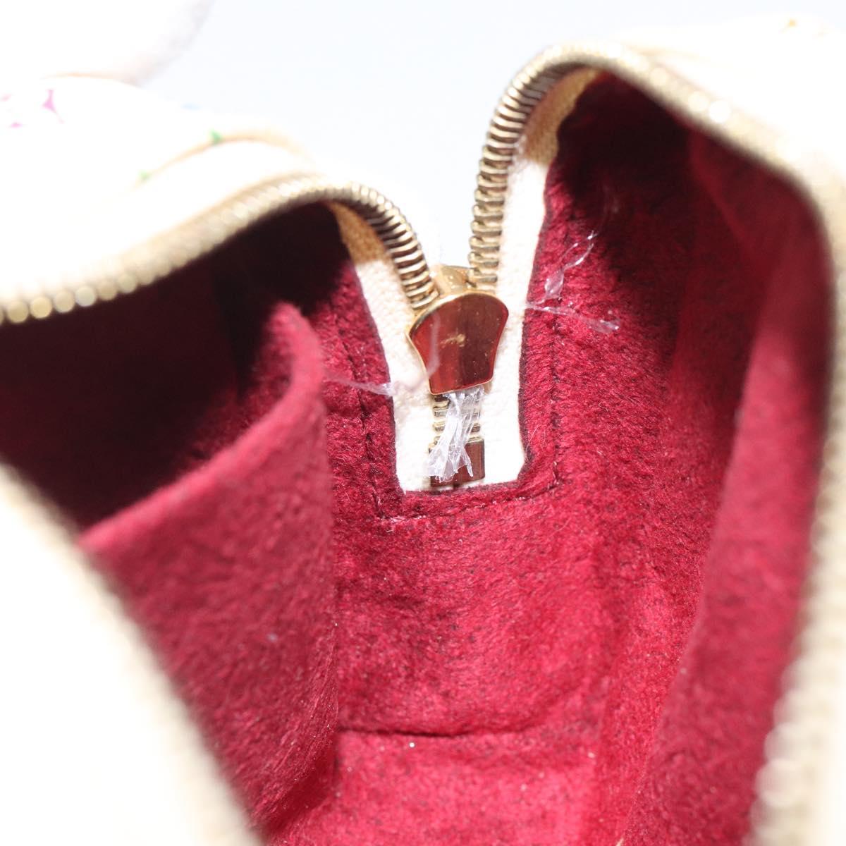 LOUIS VUITTON Monogram Multicolor Trousse Wapity Pouch White M58033 Auth MX041V