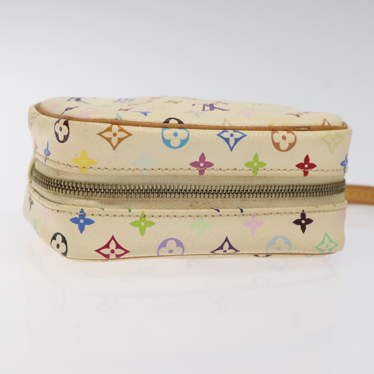 LOUIS VUITTON Monogram Multicolor Trousse Wapity Pouch White M58033 Auth MX041V