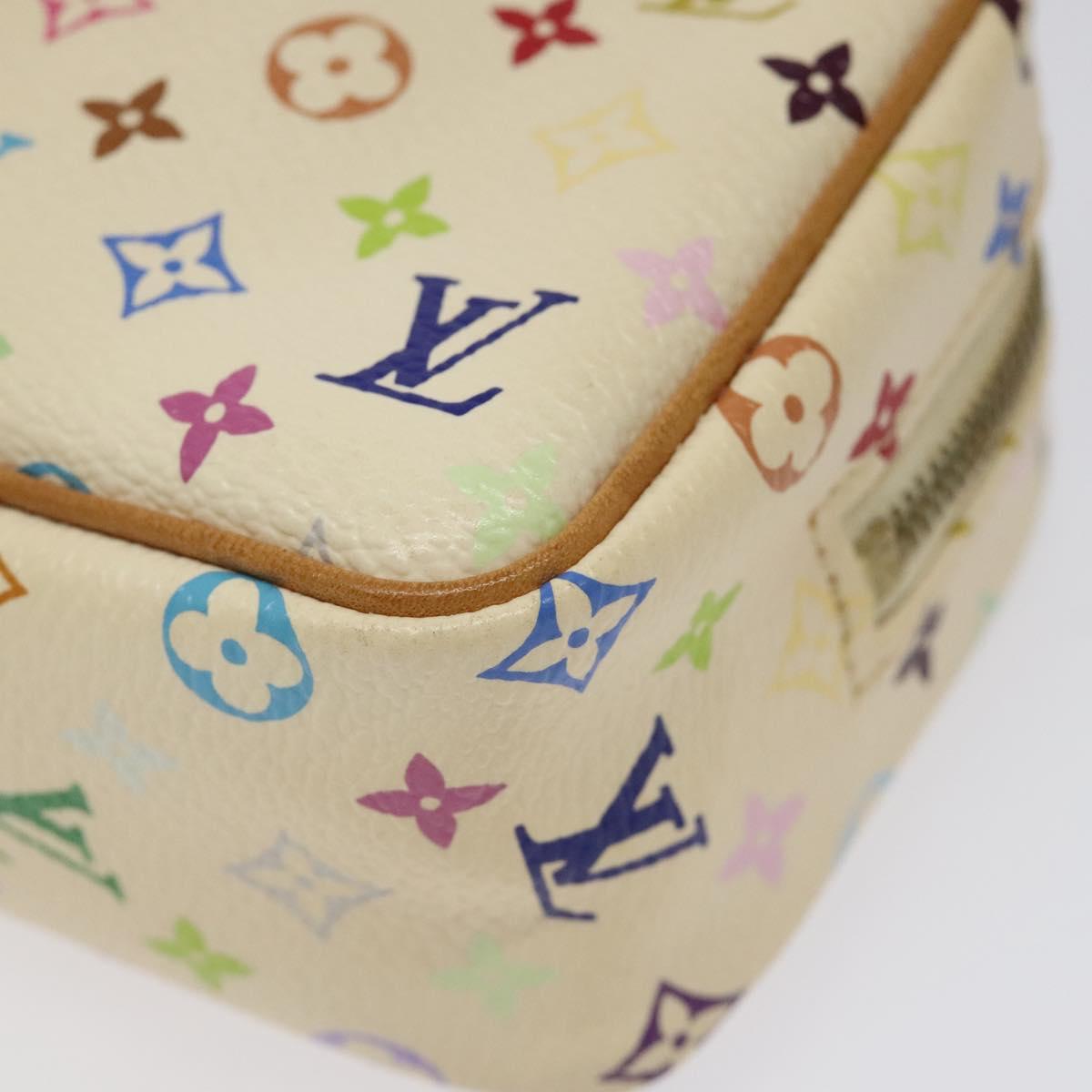 LOUIS VUITTON Monogram Multicolor Trousse Wapity Pouch White M58033 Auth MX041V