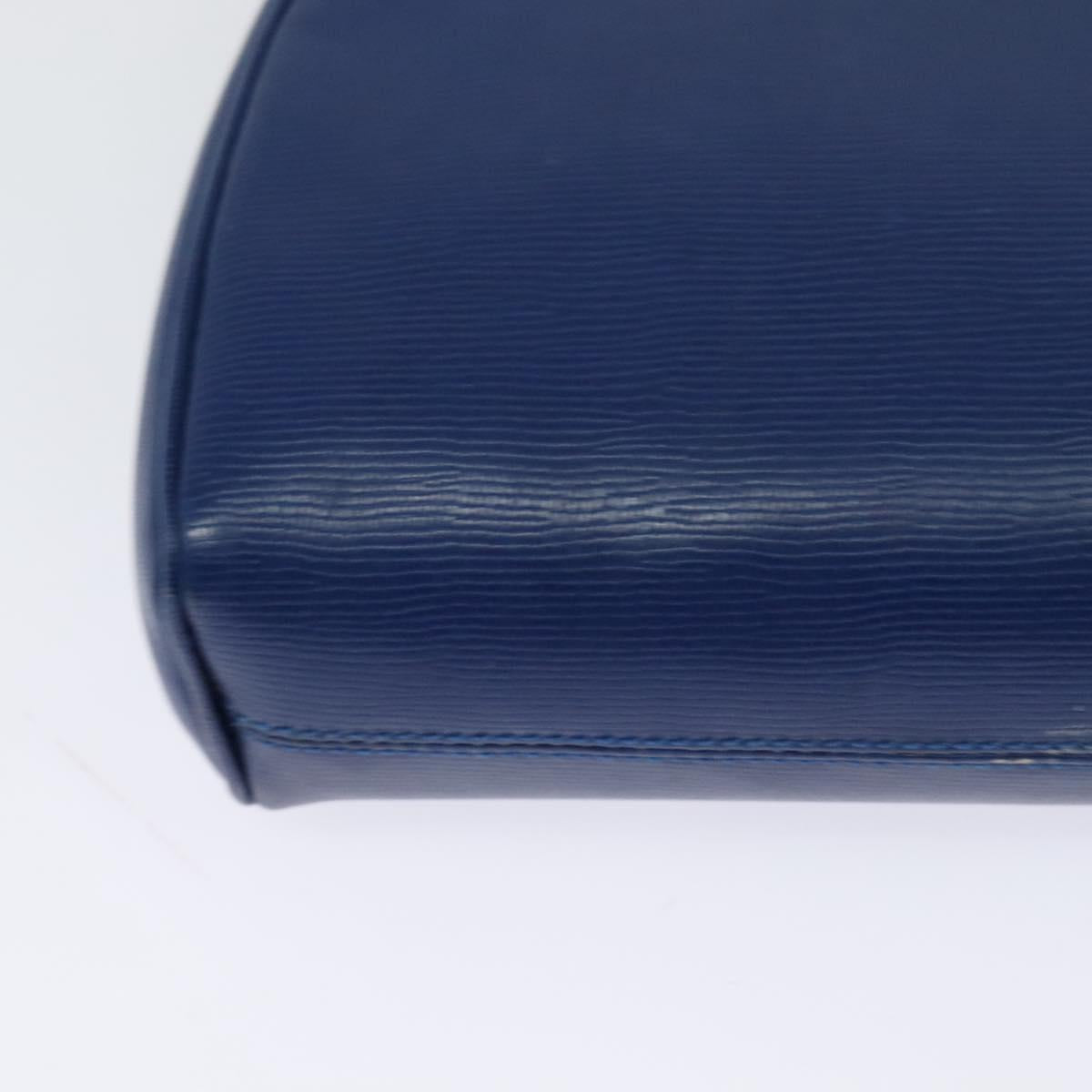 CELINE Shoulder Bag Leather Blue Gold Auth MX045