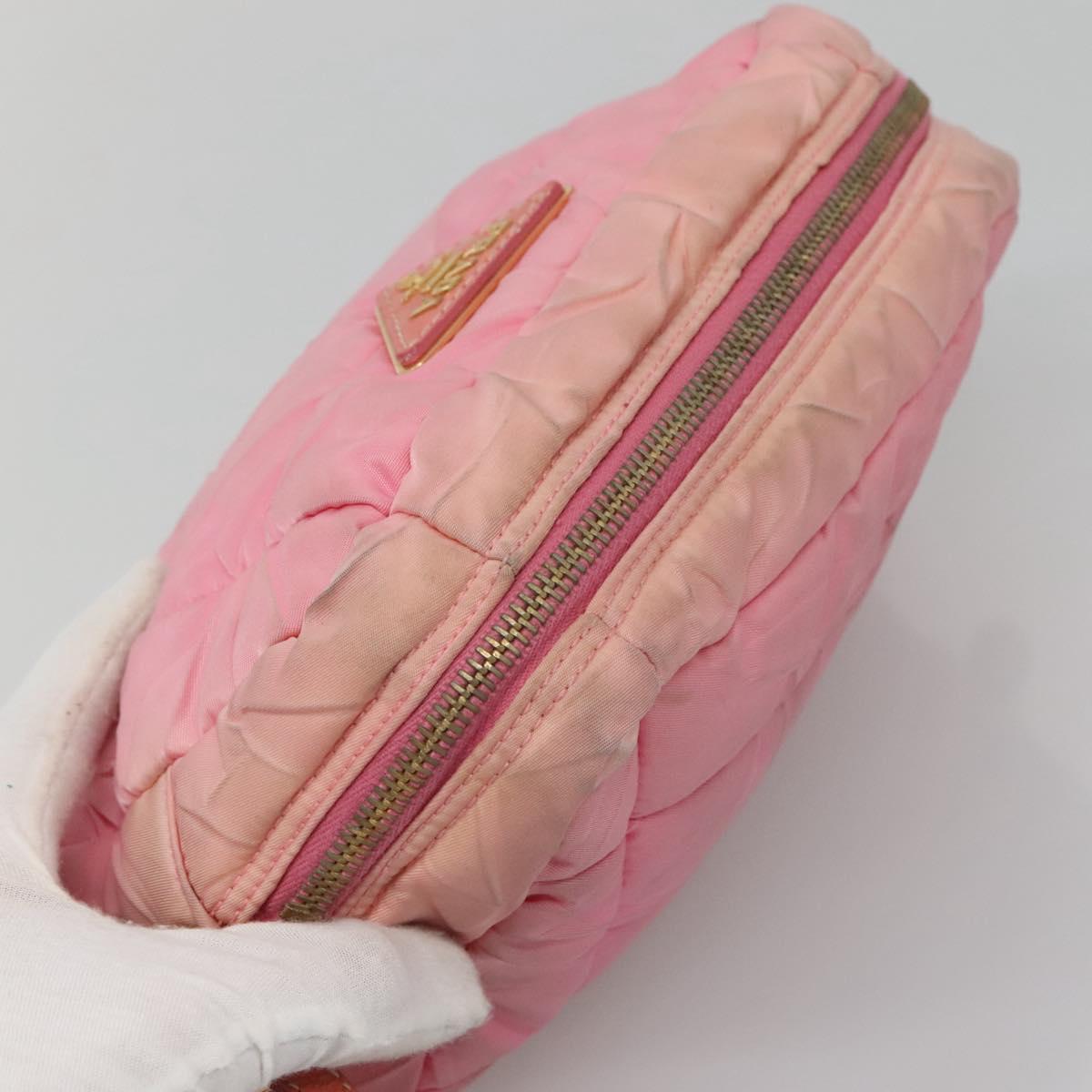 PRADA Shoulder Bag Nylon Pink Gold Auth MX052