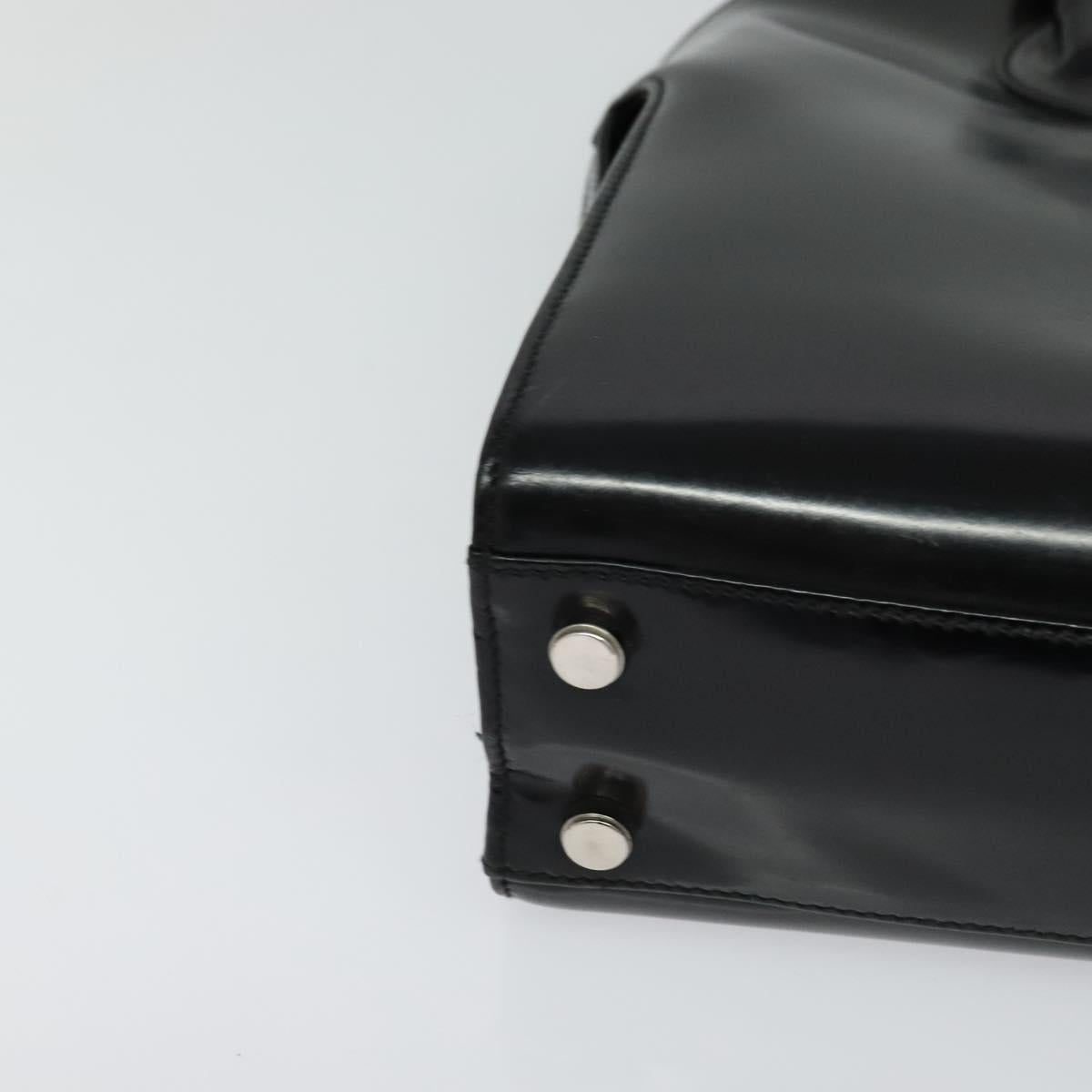Salvatore Ferragamo Hand Bag Patent leather 2way Black Auth MX066