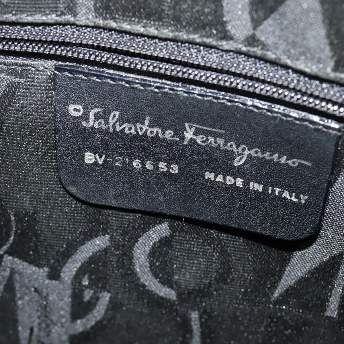 Salvatore Ferragamo Hand Bag Patent leather 2way Black Auth MX066