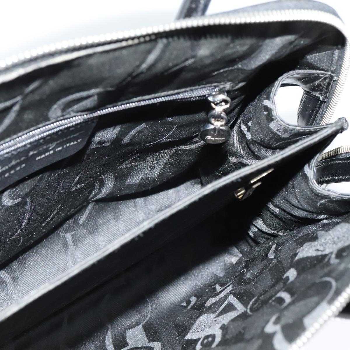 Salvatore Ferragamo Hand Bag Patent leather 2way Black Auth MX066