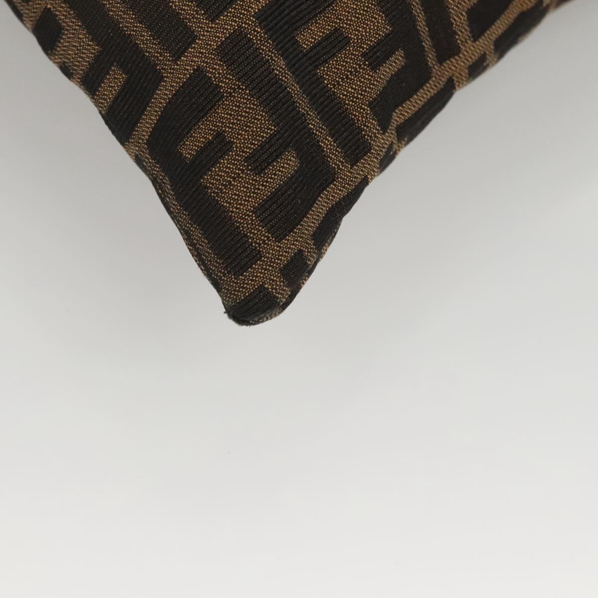 FENDI Zucca Canvas Shoulder Bag Black Brown Auth MX072V