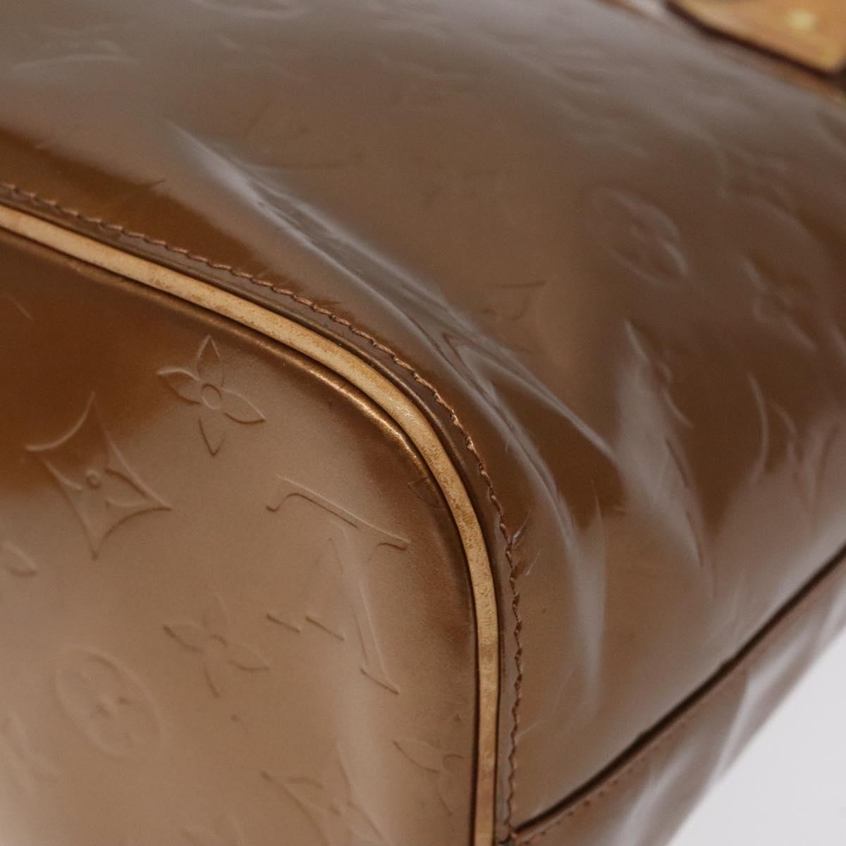 LOUIS VUITTON Monogram Vernis Houston Hand Bag Bronze M91122 LV Auth MX087