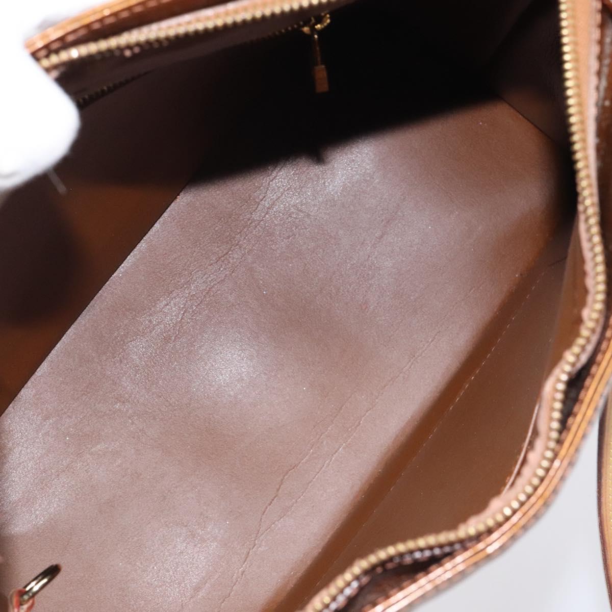 LOUIS VUITTON Monogram Vernis Houston Hand Bag Bronze M91122 LV Auth MX087