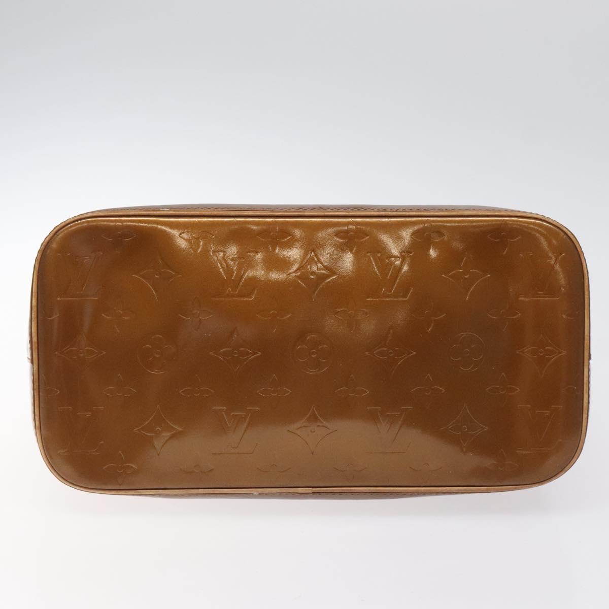 LOUIS VUITTON Monogram Vernis Houston Hand Bag Bronze M91122 LV Auth MX087