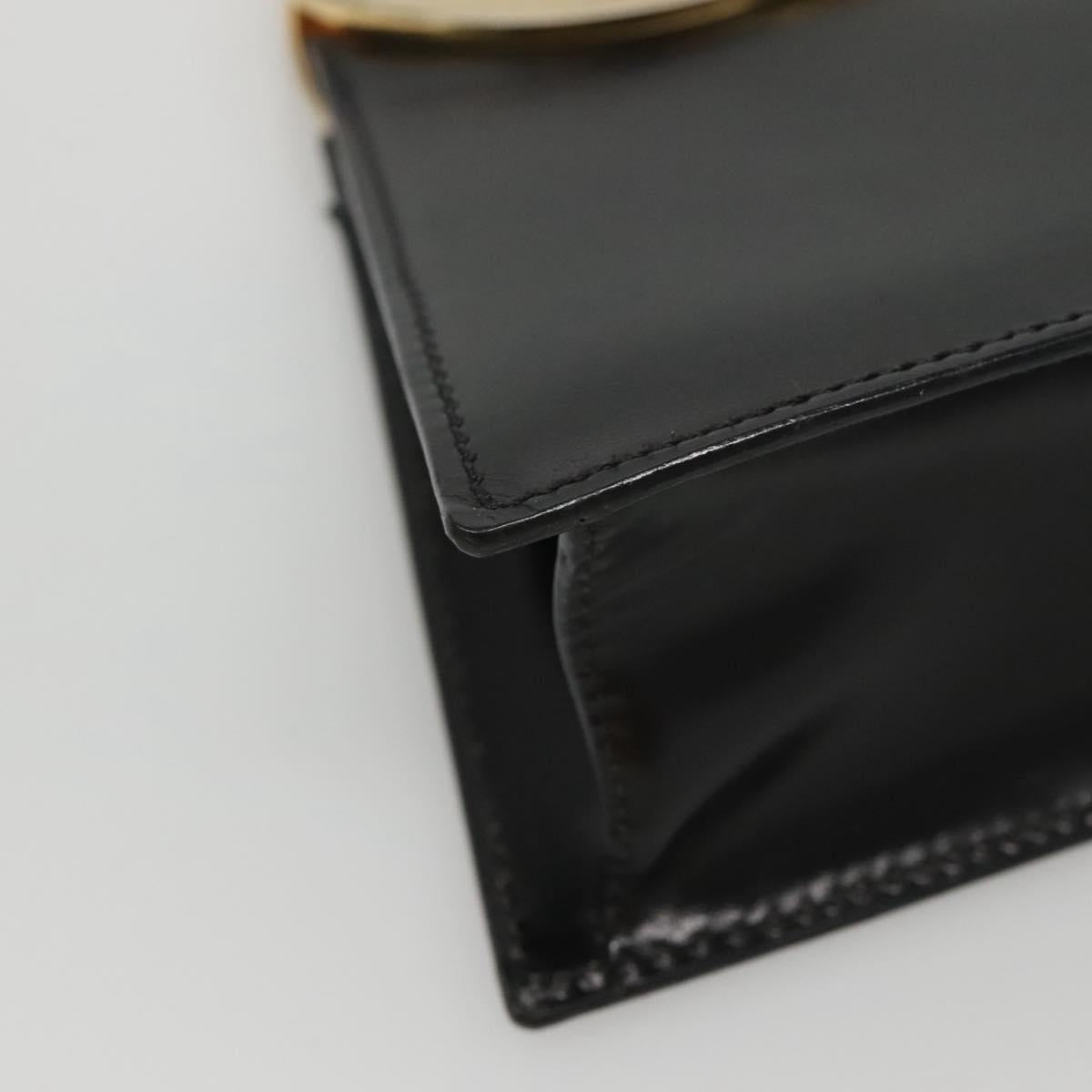 CELINE Shoulder Bag Leather Black Gold Auth MX093A