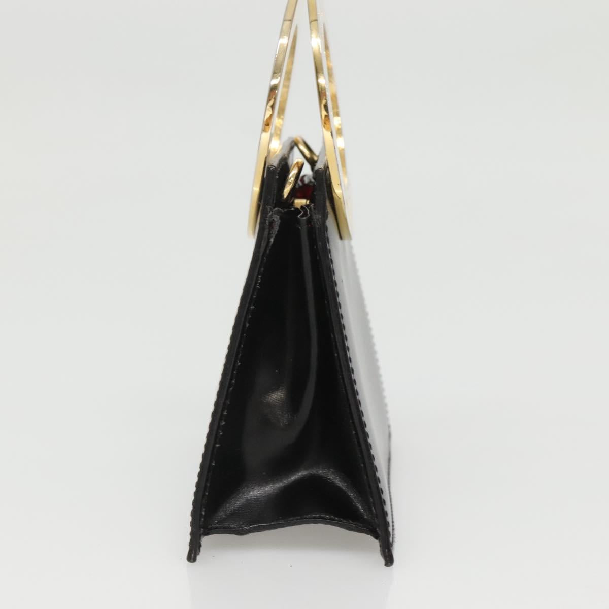 CELINE Shoulder Bag Leather Black Gold Auth MX093A
