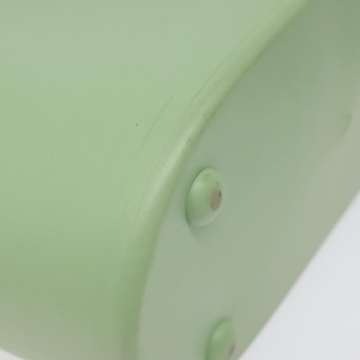 Salvatore Ferragamo Gancini Hand Bag Rubber Green Auth MX099