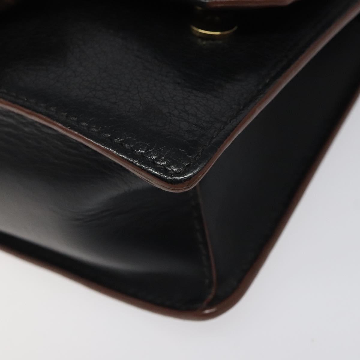 Miu Miu Shoulder Bag Leather Black Gold Auth MX101V