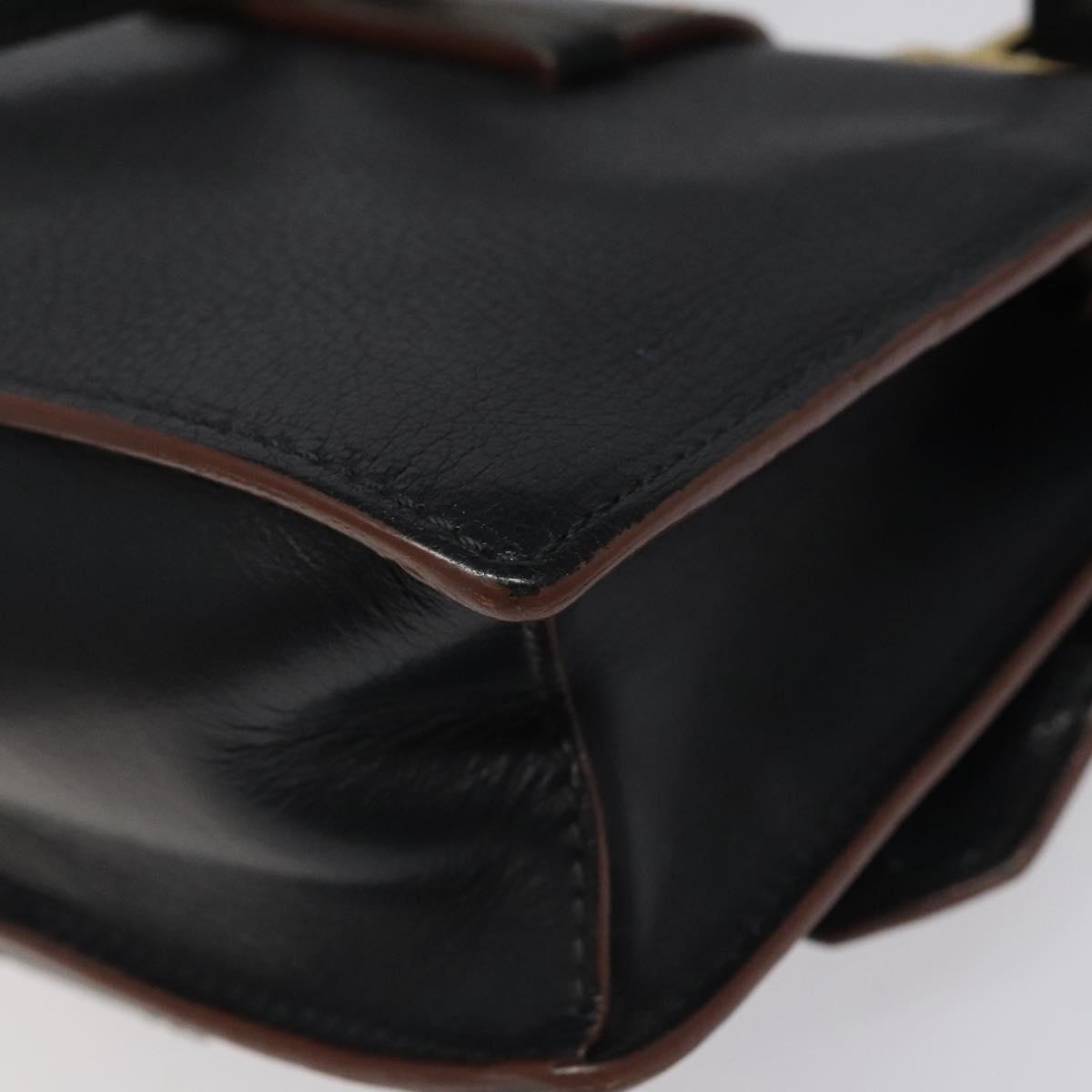 Miu Miu Shoulder Bag Leather Black Gold Auth MX101V