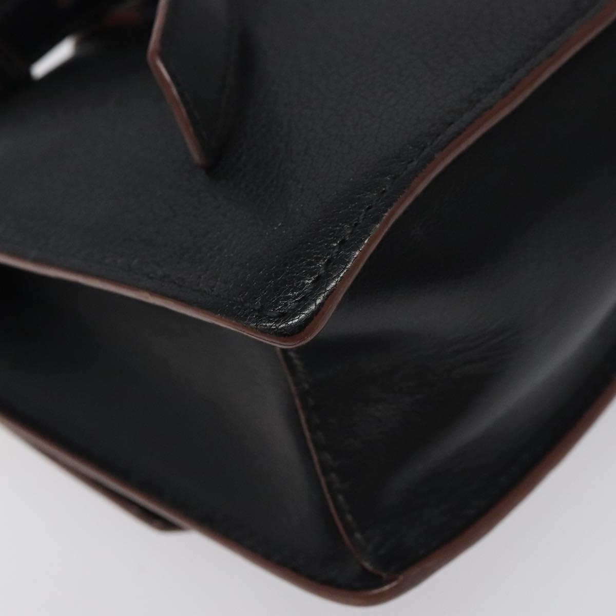 Miu Miu Shoulder Bag Leather Black Gold Auth MX101V