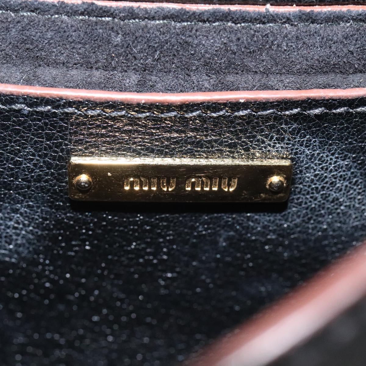 Miu Miu Shoulder Bag Leather Black Gold Auth MX101V