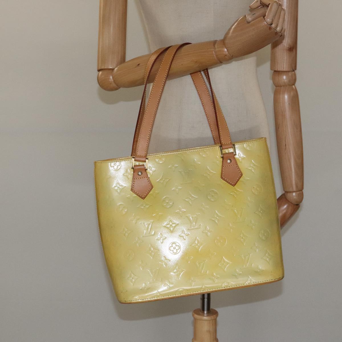 LOUIS VUITTON Monogram Vernis Houston Hand Bag Gris M91053 LV Auth MX102
