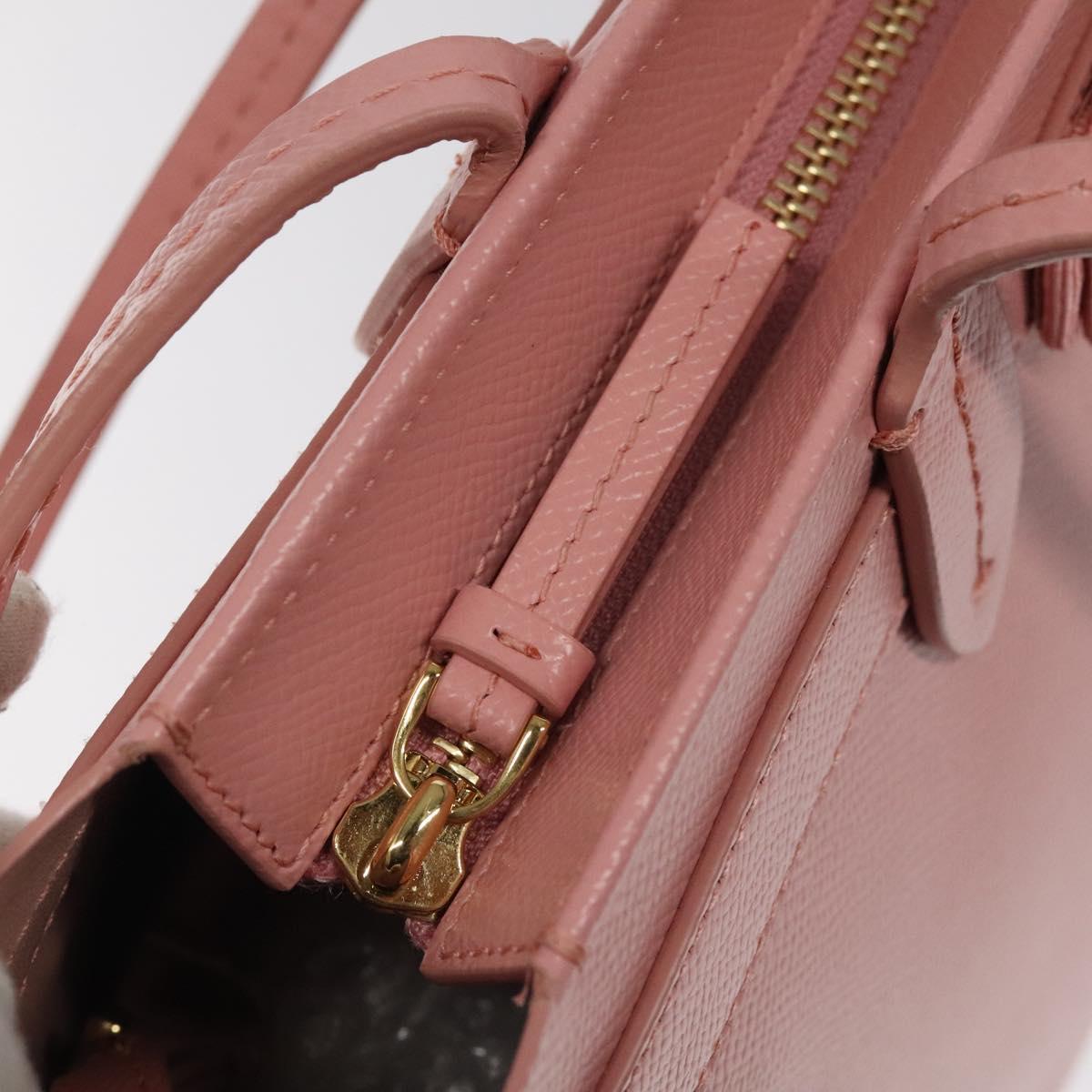 Salvatore Ferragamo Shoulder Bag Leather Pink Gold Auth MX166V