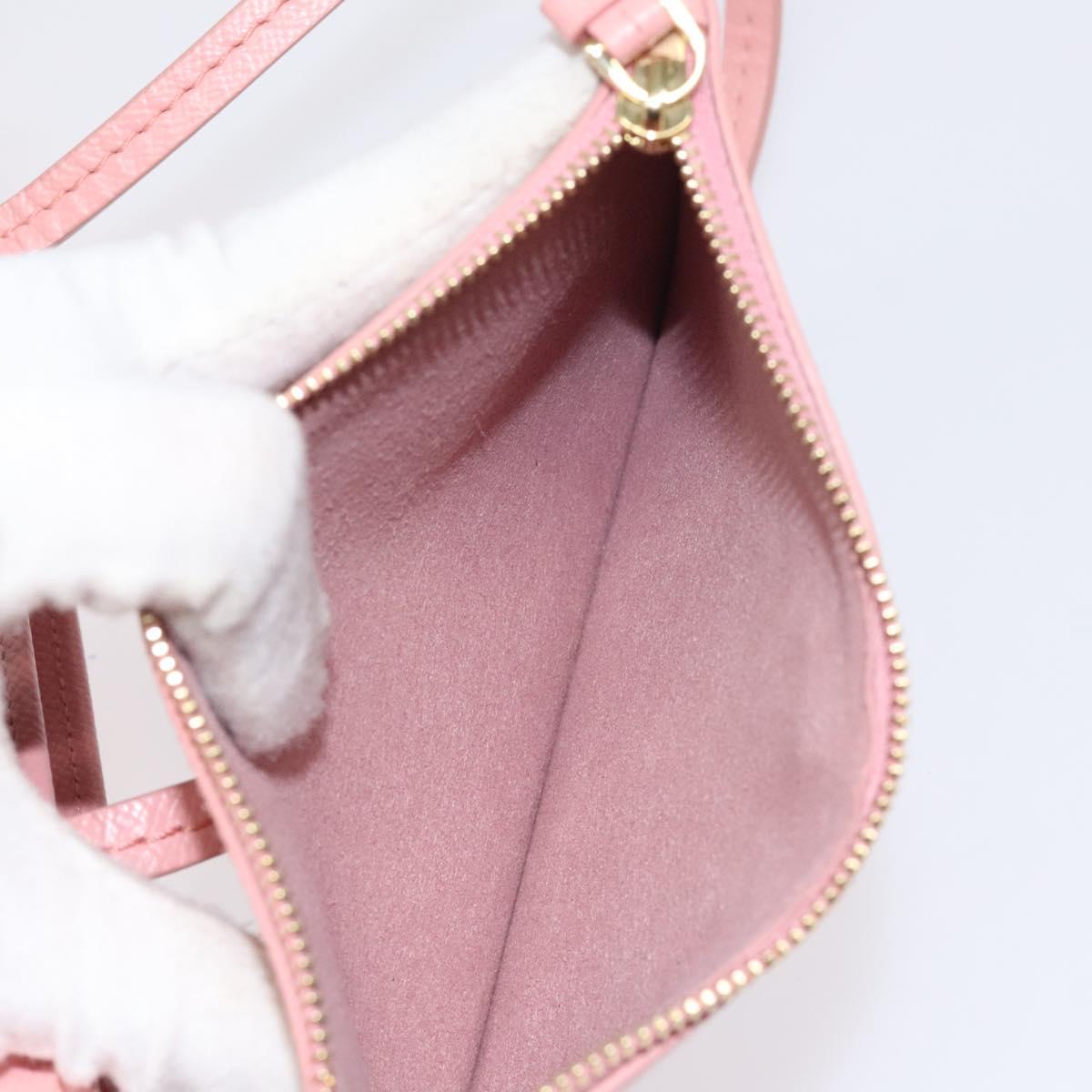 Salvatore Ferragamo Shoulder Bag Leather Pink Gold Auth MX166V