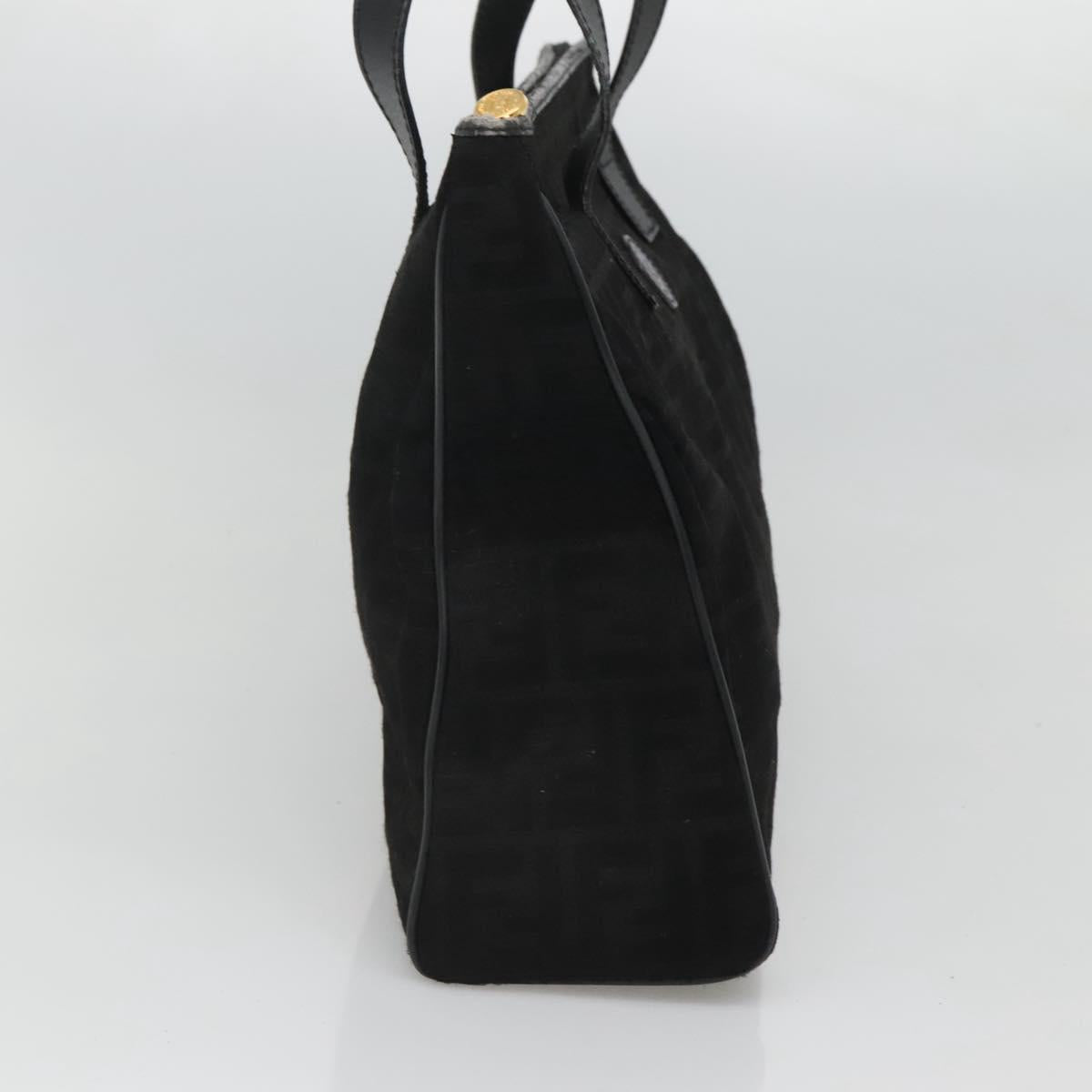 FENDI Zucca Canvas Tote Bag Gold Black Auth MX167