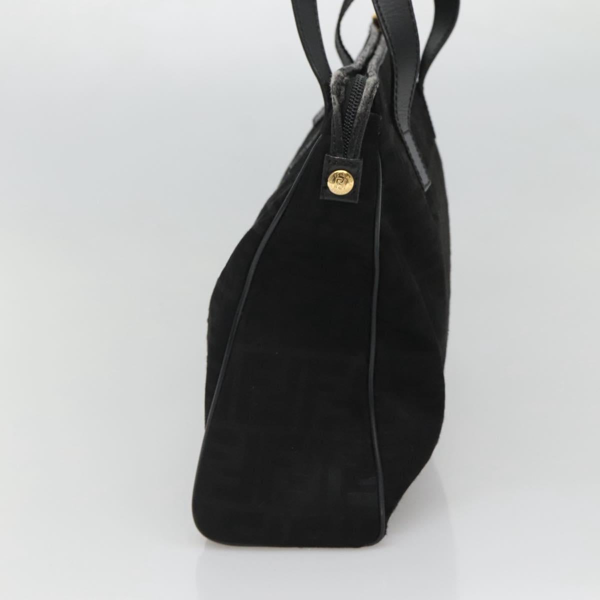 FENDI Zucca Canvas Tote Bag Gold Black Auth MX167