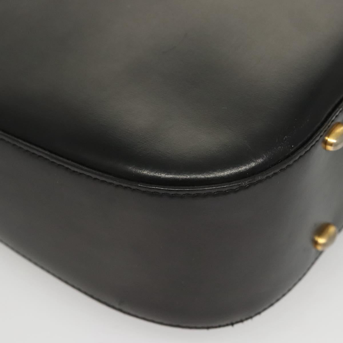CELINE Shoulder Bag Leather Black Gold Auth MX169