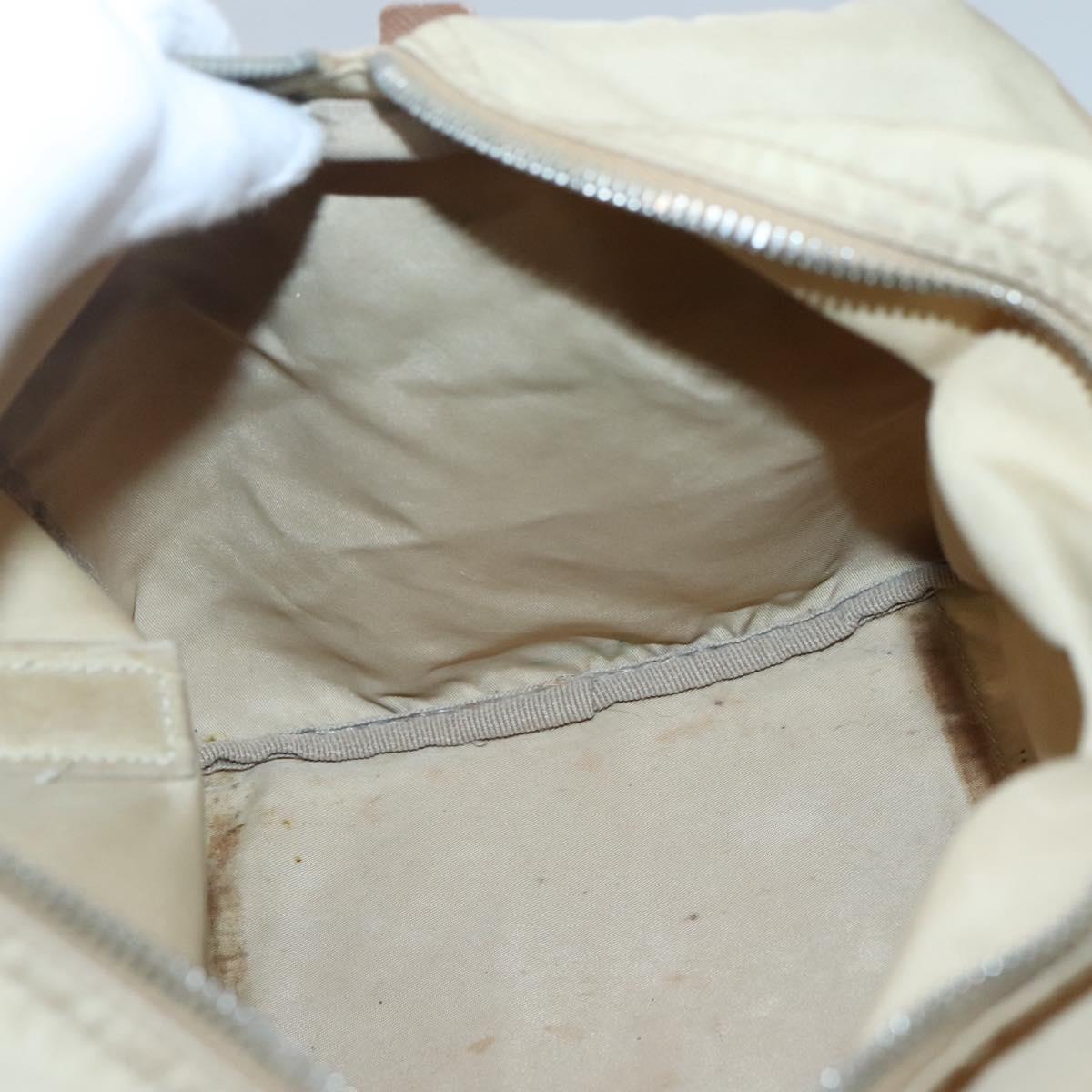 PRADA Shoulder Bag Nylon Beige Auth MX184