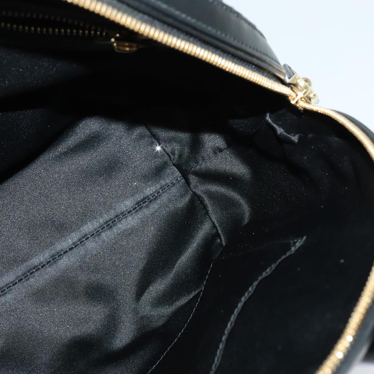 Salvatore Ferragamo Hand Bag Leather 2way Black Gold Auth MX189