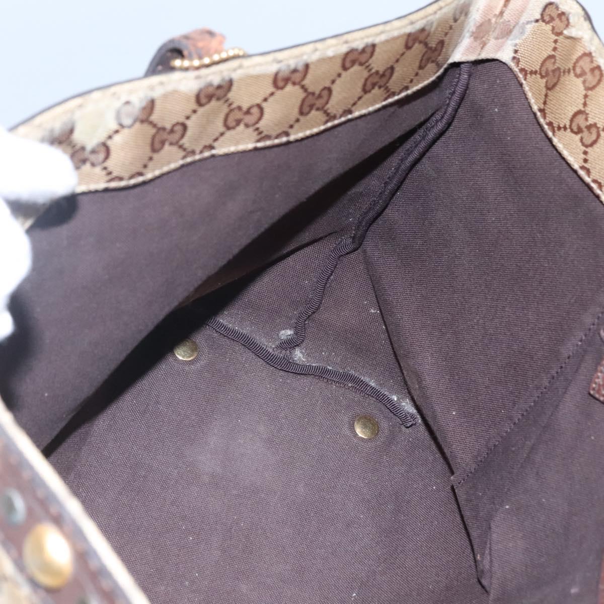 GUCCI GG Crystal Tote Bag Beige 207291 Auth MX192