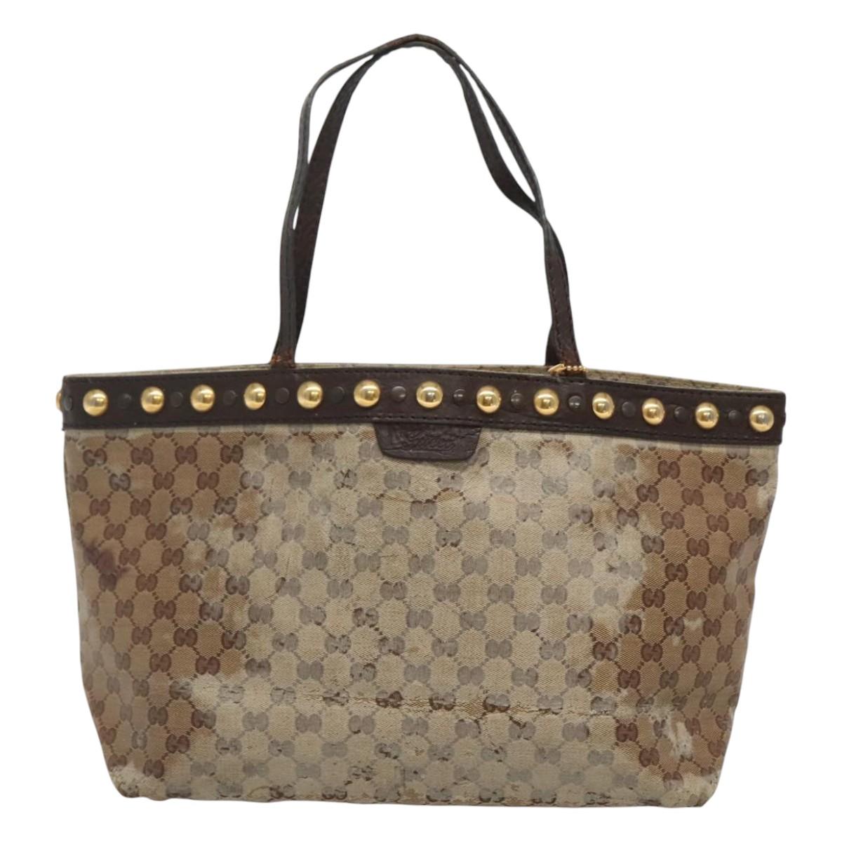 GUCCI GG Crystal Tote Bag Beige 207291 Auth MX192