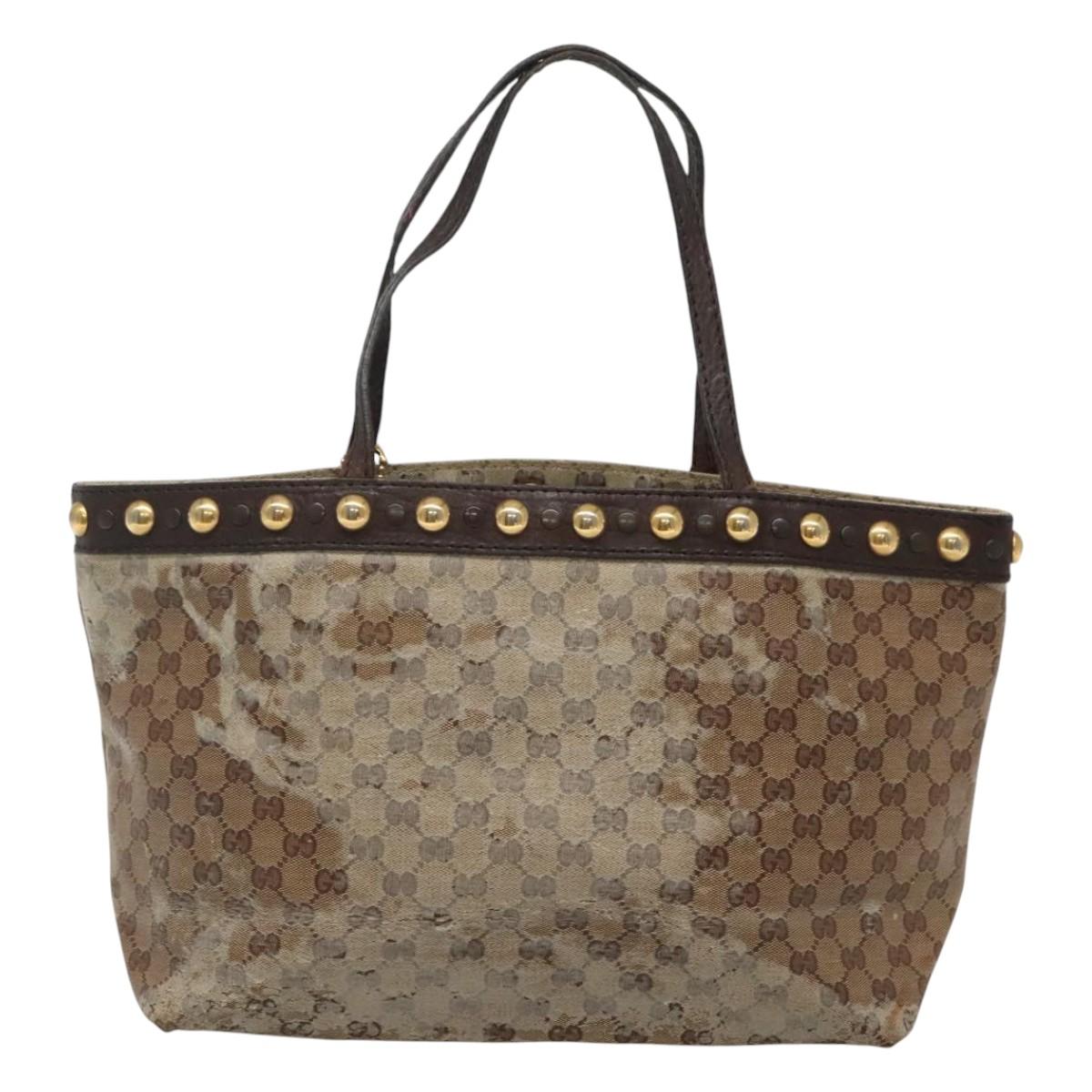 GUCCI GG Crystal Tote Bag Beige 207291 Auth MX192