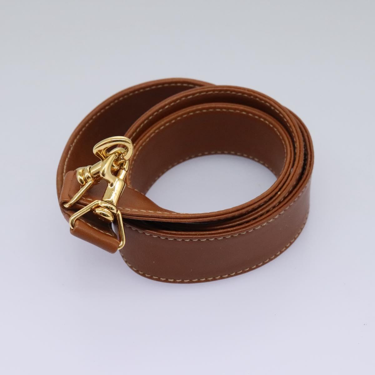 GUCCI Bamboo Hand Bag Leather 2way Brown Gold Auth MX203
