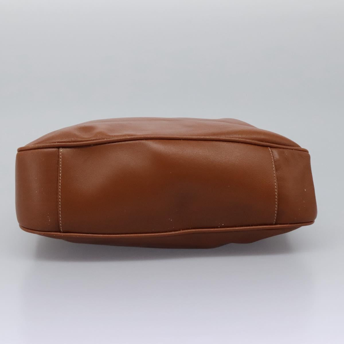GUCCI Bamboo Hand Bag Leather 2way Brown Gold Auth MX203