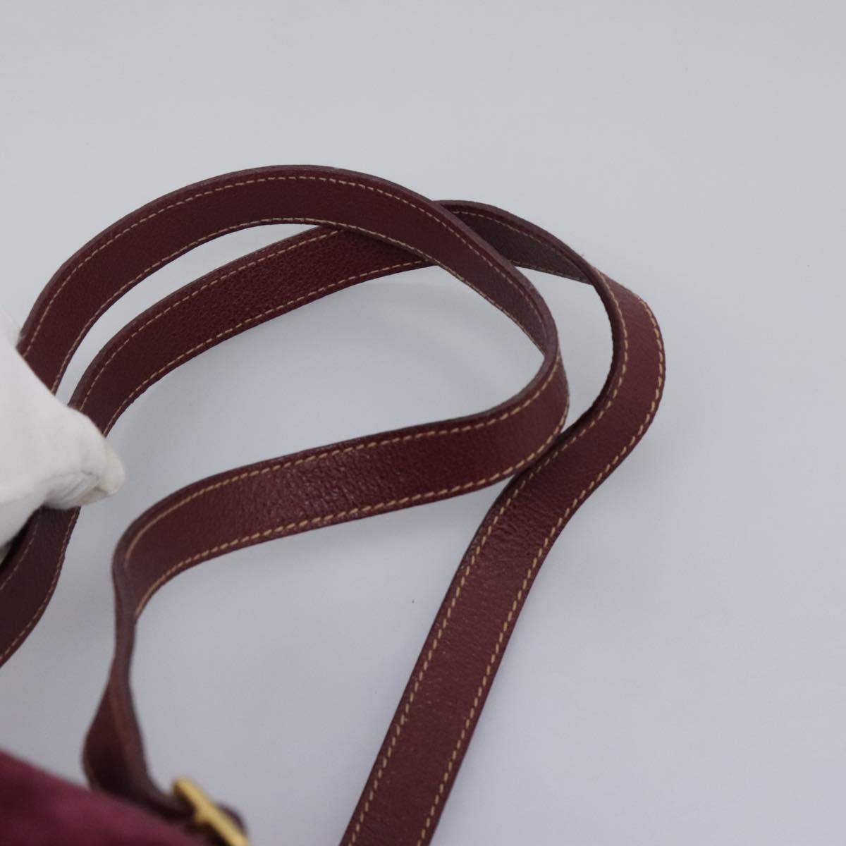 GUCCI Bamboo Backpack Suede Purple Gold 003 1956 0030 Auth MX204