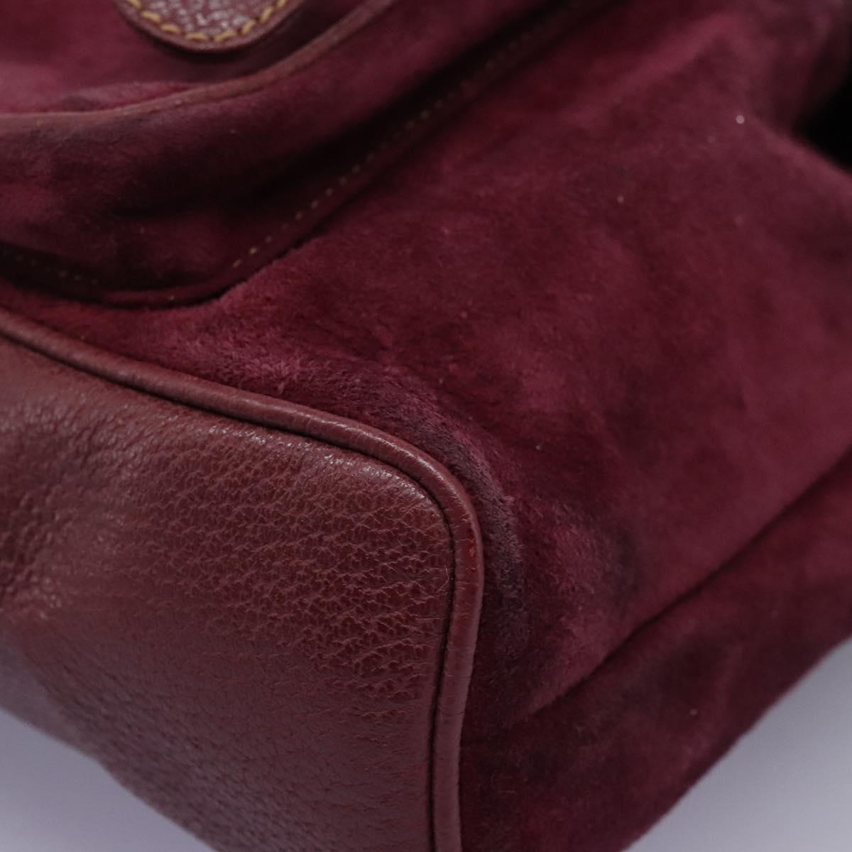 GUCCI Bamboo Backpack Suede Purple Gold 003 1956 0030 Auth MX204
