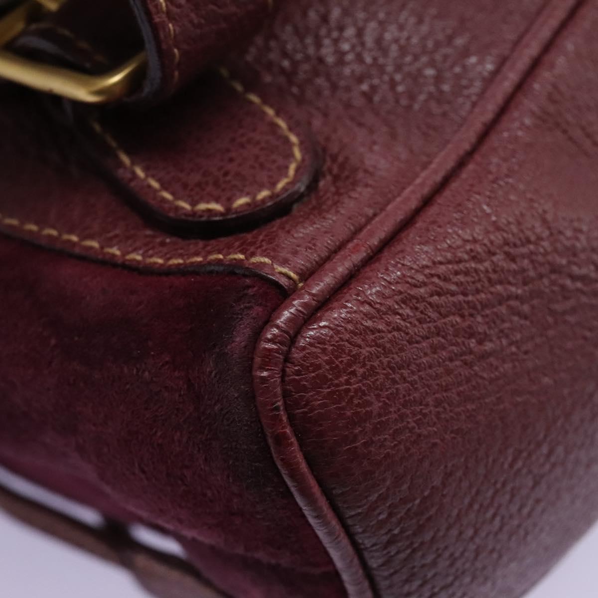 GUCCI Bamboo Backpack Suede Purple Gold 003 1956 0030 Auth MX204
