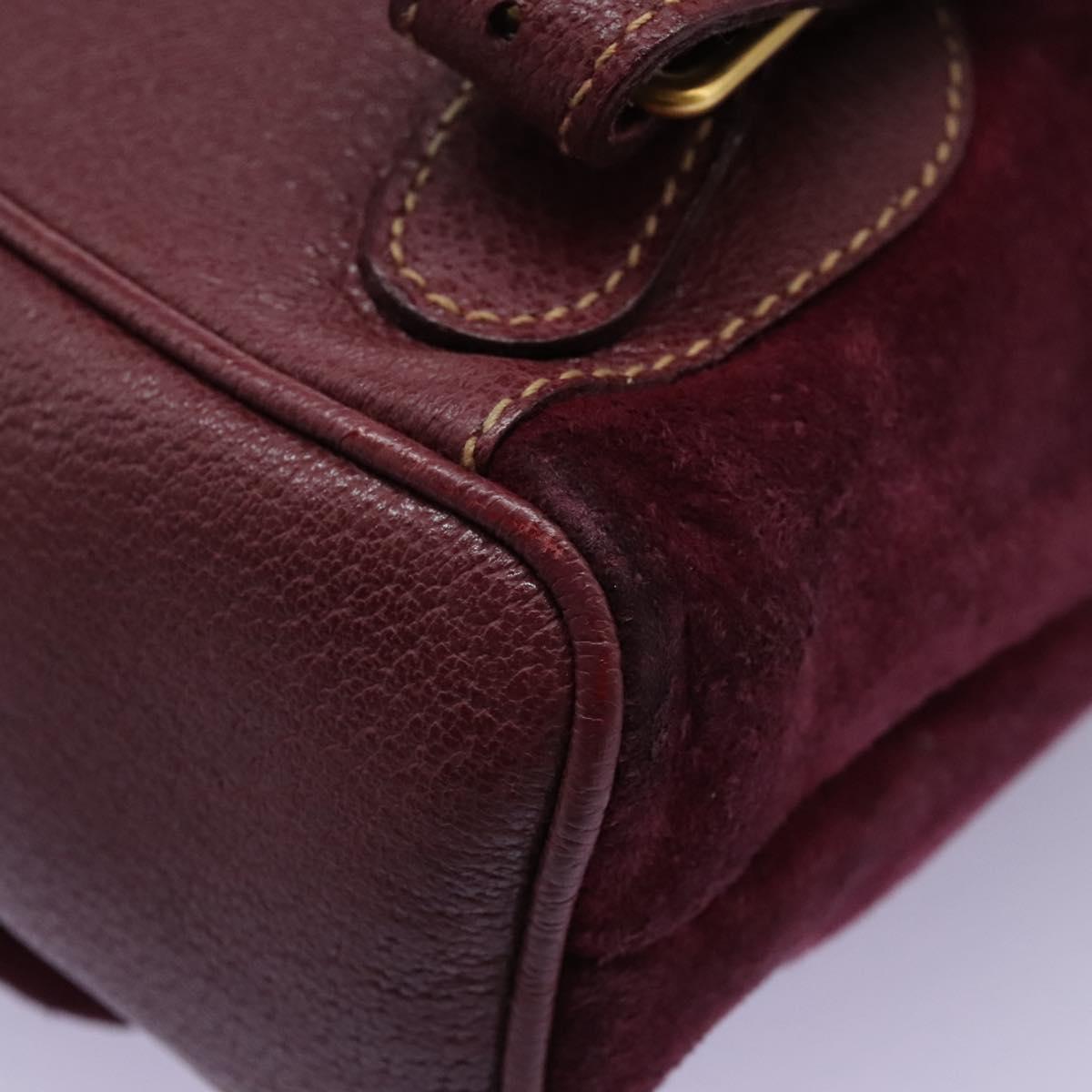 GUCCI Bamboo Backpack Suede Purple Gold 003 1956 0030 Auth MX204